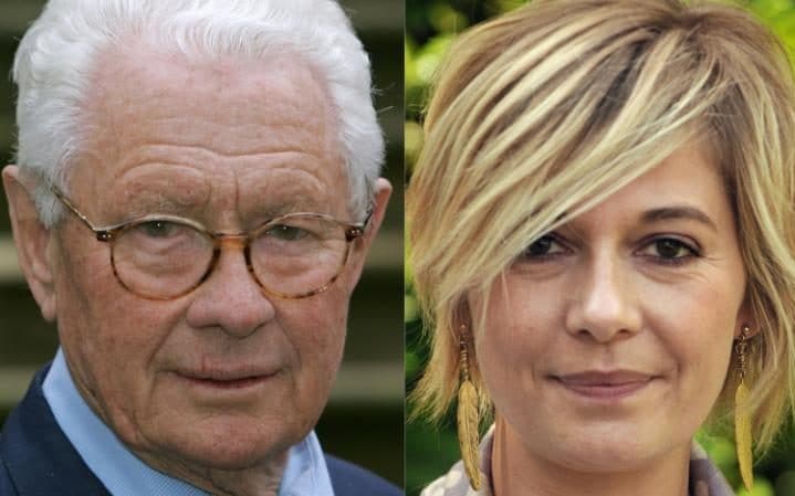 David Hamilton (L) in Aschendorf, northern Germany on April 21, 2006 and French TV presenter and writer Flavie Flament