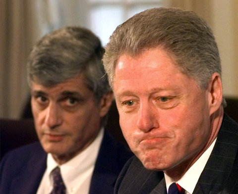 President Clinton and Treasury Secretary Robert E. Rubin in 1999.