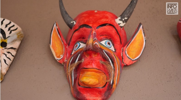 St. Hubertus ritual mask from Scalia death scene, photo credit: InfoWars.com