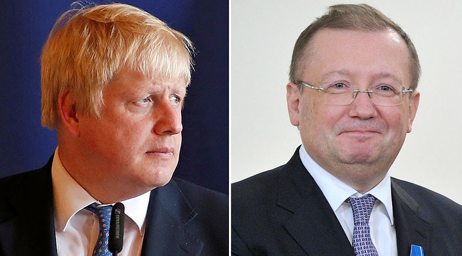  Boris Johnson and Russian ambassador to UK Alexander Yakovenko © Reuters