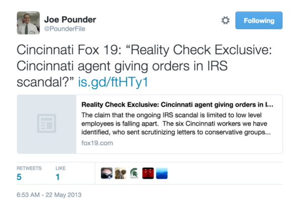 Pounder RC IRS tweet
