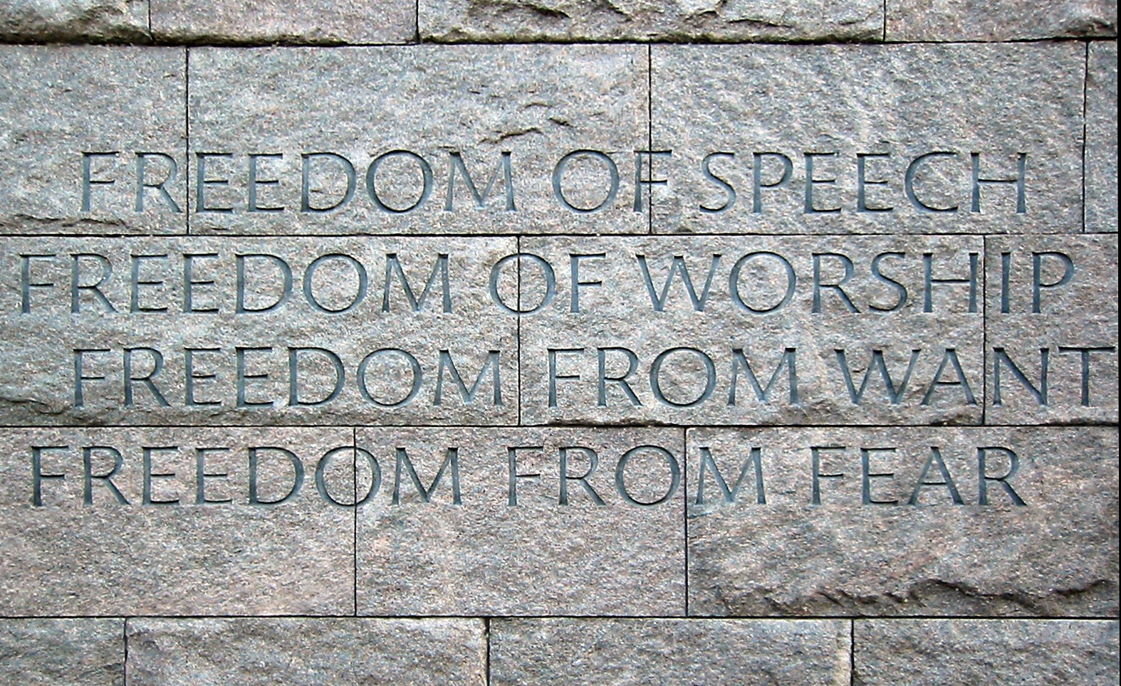 The Four Freedoms were goals articulated by United States President Franklin D. Roosevelt on January 6, 1941. In an address known as the Four Freedoms speech (technically the 1941 State of the Union address), he proposed four fundamental freedoms that people "everywhere in the world" ought to enjoy: Freedom of speech Freedom of worship Freedom from want Freedom from fear