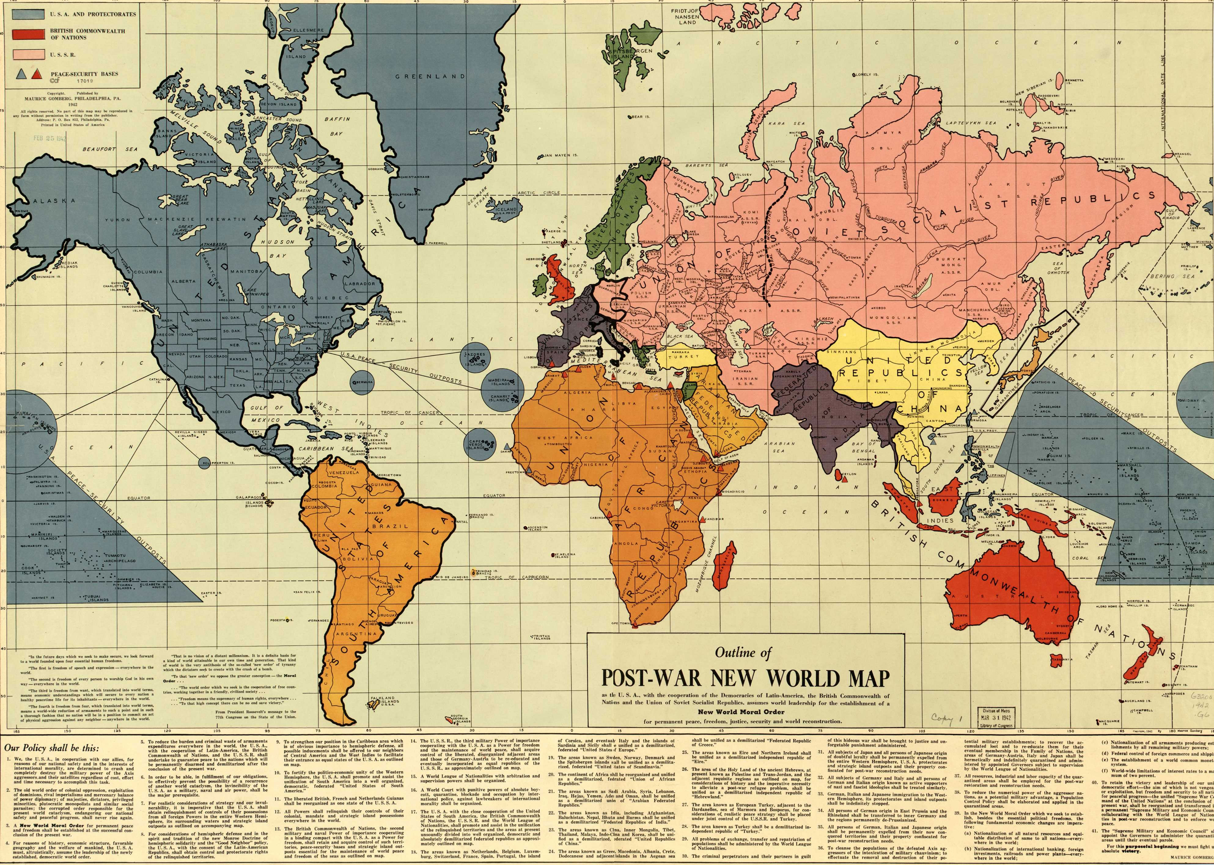 Outline of the Post-War New World Map
