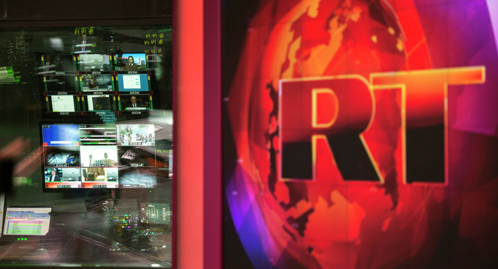 Control room of the RT English-language newsroom