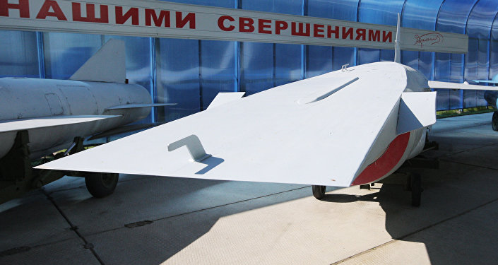 A hypersonic missile design displayed at an exhibition staged by the Raduga Design Bureau