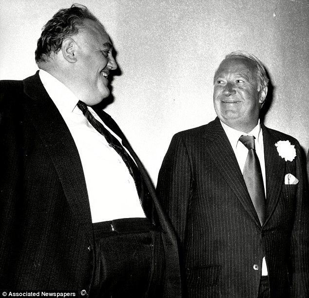 Forde, 67, has been accused of threatening to expose Sir Edward (pictured with Cyril Smith) as a paedophile 