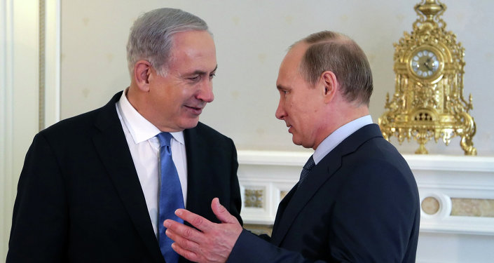 Russia's President Vladimir Putin (R) and Israeli Prime Minister Benjamin Netanyahu speak during their meeting at Putin's residence in the Black Sea resort of Sochi, on May 14, 2013