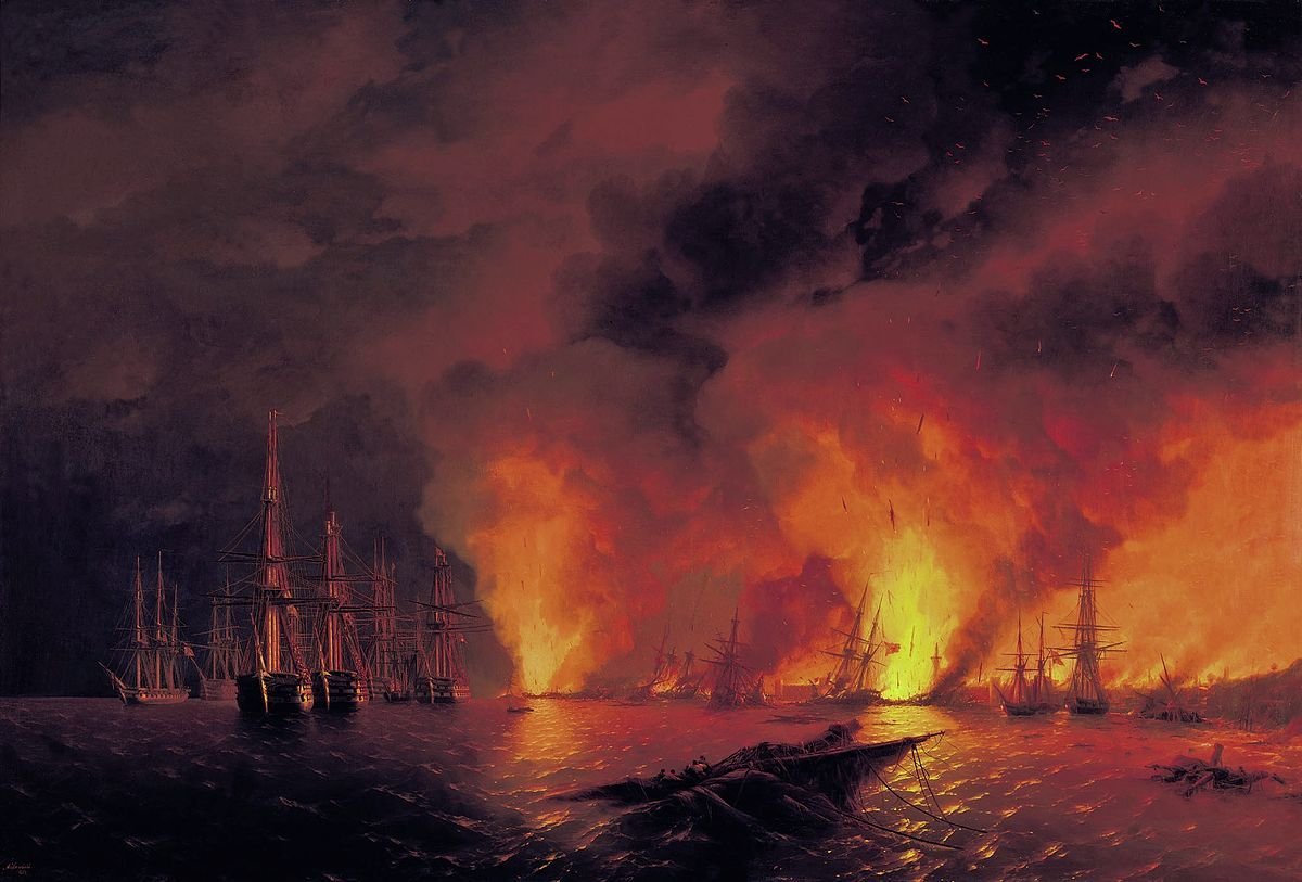 The Battle of Sinop on 18 November 1853 (Night after Battle). Ivan Aivazovsky  (1817–1900)