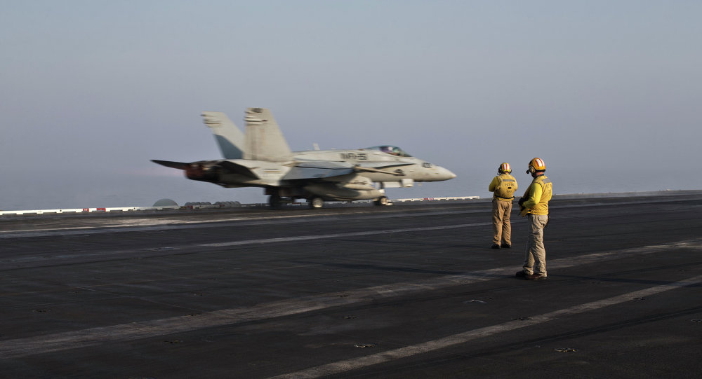 Pilots onboard of the US Marine fighter jet aircrafthave flown missions into both Iraq and Syria, part of the over 6,800 airstrikes carried out since August 2014.