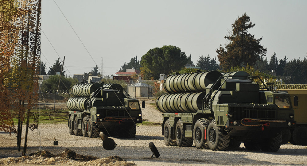 The S-400 on combat duty in Latakia, Syria ensuring the safety of the Russian air group. The system was deployed after a Turkish Air Force jet shot down a Russian Su-24M bomber jet flying a combat mission against Islamist militants in November 2015.