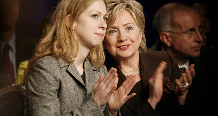 Chelsea Clinton, left, and her mother, former Democratic presidential candidate Hillary Clinton