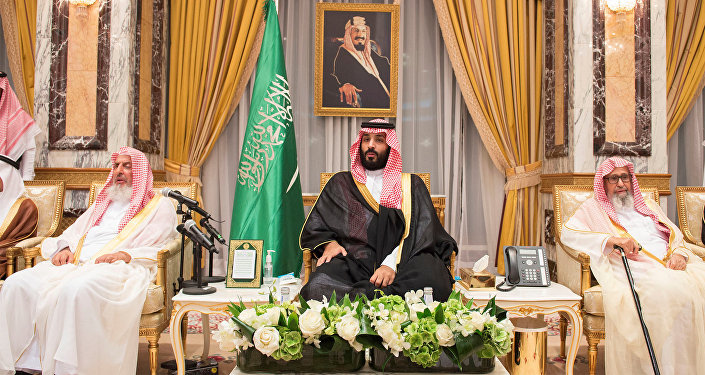 Saudi Arabia's Crown Prince Mohammed bin Salman sits during an allegiance pledging ceremony in Mecca, Saudi Arabia June 21, 2017