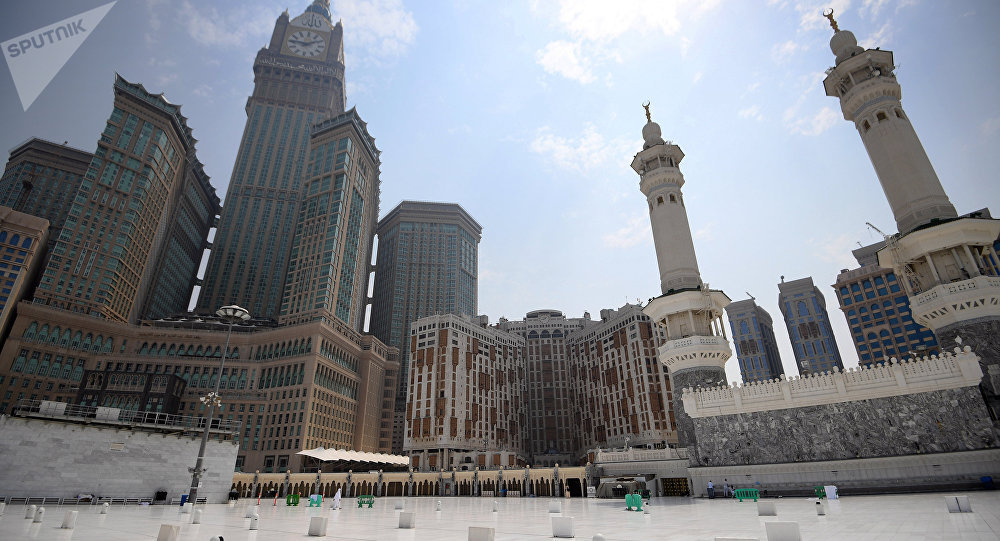 View of Abraj Al bait complex from the roof of the Masjid al-Haram mosque, Mecca