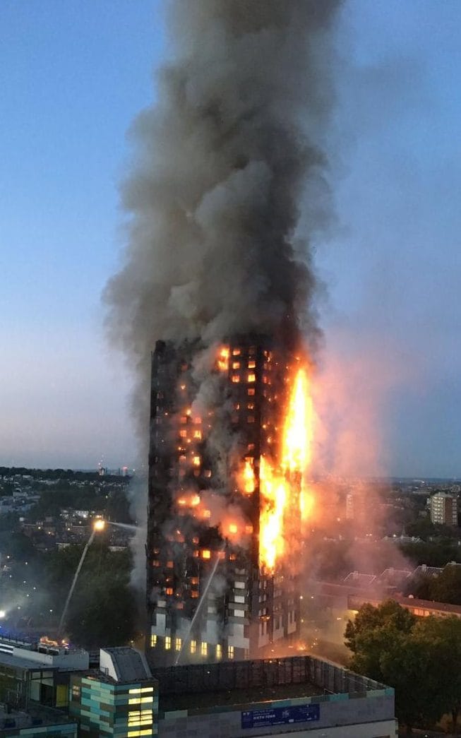 Grenfell Tower flames