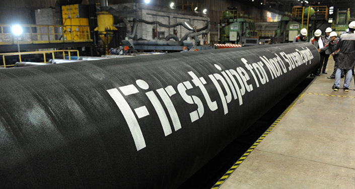 A handout by Nord Stream 2 claims to show the first pipes for the Nord Stream 2 project at a plant of OMK, which is one of the three pipe suppliers selected by Nord Stream 2 AG, in Vyksa, Russia, in this undated photo provided to Reuters on March 23, 2017