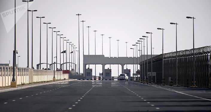 Checkpoint on the closed border between Qatar and Saudi Arabia