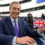Nigel Farage, British Member of the European Parliament and former leader of the UK Independence Party (UKIP), holds the Union Jack flag at the European Parliament in Strasbourg