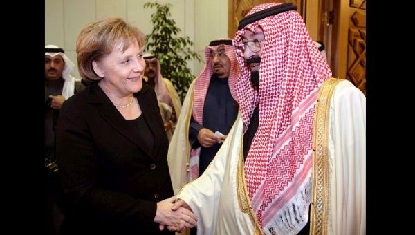 German Chancellor Angela Merkel on a visit to Saudi Arabia in 2007. 