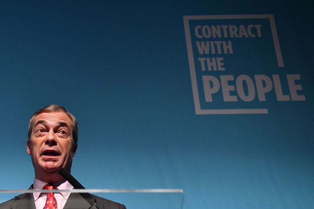 Nigel Farage launched a contract rather than a manifesto (Getty)