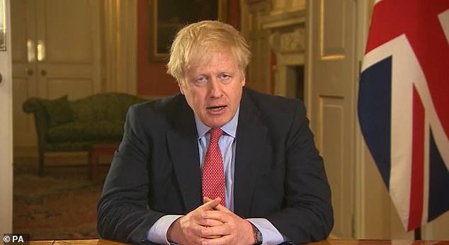Prime Minister Boris Johnson, pictured, who has since contracted the virus himself, placed the nation on lockdown on Monday