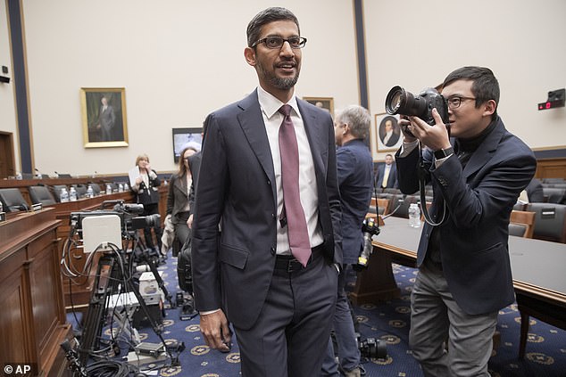 Google CEO Sundar Pichai arrives to testify before the House Judiciary Committee to be questioned about the internet giant's privacy security and data collection in 2018