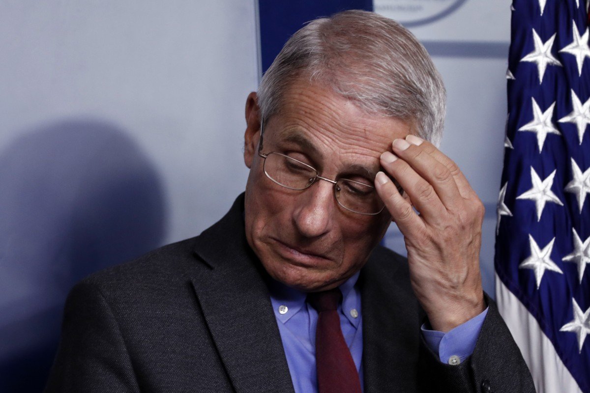 Dr Anthony Fauci listens during a briefing on the coronavirus at the White House. Photo: AP